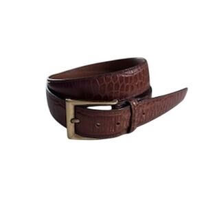 Trafalgar Mock Alligator Embossed Italian Leather Belt 32/80